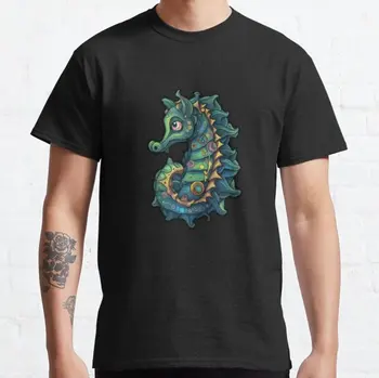 Фантастично морско конче, океанското същество - Мини-зелен Омагьосан фигура на Небесния на подводния животински 12 Тениска с къс ръкав за почивка