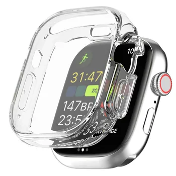 Стъкло + калъф за Apple Watch Ultra 49 мм каишка Smartwatch Броня за КОМПЮТЪР + Защитно фолио за екрана, закалено покритие, с аксесоари от серията iwatch