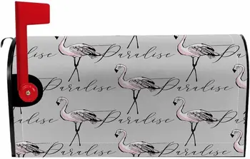 Магнитни калъфи за пощенски кутии с розови Фламинго Стандартен размер 21x18 инча, рай за екзотични птици, Сиви пощенски седалките на магнитна основа за пощенски кутии