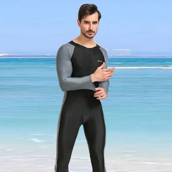 Нов Мъжки модерен едно парче костюм за гмуркане с дълги ръкави, слънцезащитен крем, быстросохнущий бански костюм, костюм за сърф, водни спортове, еластични бански