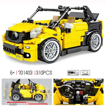 Технически градивен елемент в мащаб 1: 18 Benz Модел на Smart Fortwo, Спускащите автомобил, Парни тухли, колекция от образователни играчки за подарък