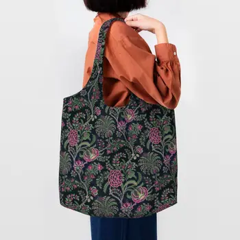 Чанта за пазаруване с флорални принтом Kawaii, Преносима холщовая чанта за купувачи
