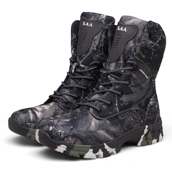 Нови Водоустойчиви Мъжки тактически военни обувки, Есенно-Зимна Туристическа Камуфляжная обувки, Мъжки обувки за туризъм в пустинята, Модни работна обувки