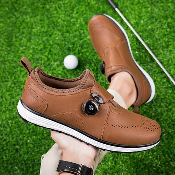 Нова професионална мъжки обувки за голф, модерни спортни и ежедневни обувки, дишаща нескользящая кожени обувки