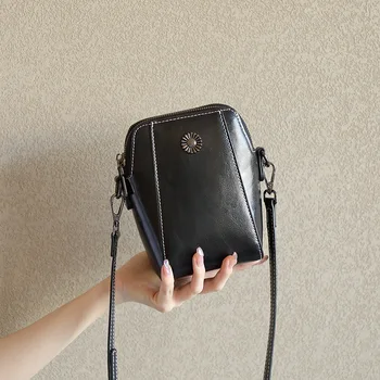 Чанта за мобилен телефон, дамски мини-осъществяване на рамото си, 2023 нови чантата си и дамски чанти от естествена кожа
