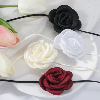 Нов 2023 Елегантен Готически Рози Цвете Ключицата Каишка Верижка Колие Дамско Kpop Регулируема Корейското Колиета, Бижута Y2K Аксесоари