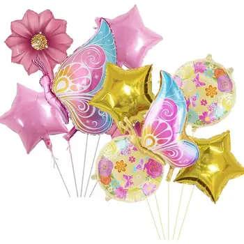 Балони с цветовете от алуминиево фолио, слънчоглед, листа, пеперуди, детски душ, Коледни балони, декорация за рожден ден, сватбени партита