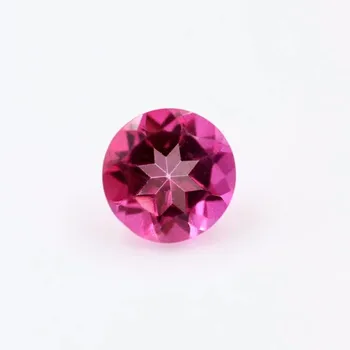 Продажба на едро на висококачествено естествен розов топаз кръгъл диамант нарязани на свободна скъпоценен камък и за направата на бижута