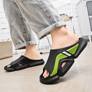 Лятна Плажна обувки за мъже 2023, Модни Дишащи обувки на платформа за Мъже, Ежедневни Домашни Нескользящие Чехли за Баня, Мъжки Джапанки
