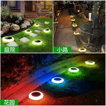 7 Цвята, променящия Слънчев Градински лампа, Открит слънчева светлина, Водоустойчив колоритен пейзаж лампа с дистанционно управление, украса на басейна