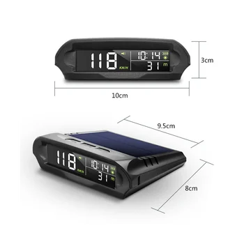 Универсален автомобилен цифров измерител на Слънчевата енергия HUD X 98, GPS за измерване на Скоростта, аларма за превишаване на скорост, Разстояние, Височина, фарове за дисплей