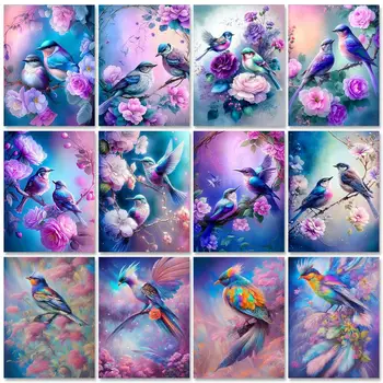 GATYZTORY Рамка Комплекти за рисуване по Номера на Птиците На Дървото Сам Картина от Номера За Възрастни, Ръчно Рисувани, Домашен Декор