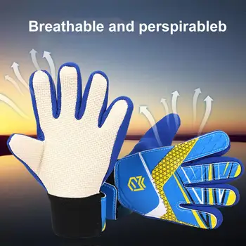 1 Чифт здрави вратарских ръкавици, дишащи вратарские ръкавици, устойчиви на въздействието, с неплъзгащи текстура, футболни спортни ръкавици за деца