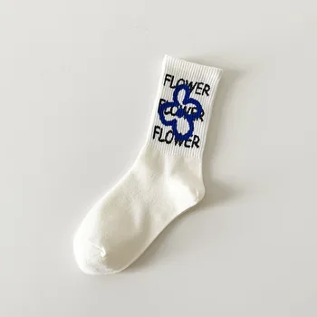 1 Чифт чорапи с вграден механизъм, японски персонални творчески чорапи с графити, бели спортни чорапи в стил академик