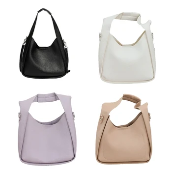 Чанта през рамо с текстура личи за Момичета, дамски Модерна чанта с вътрешна чанта под мишниците E74B