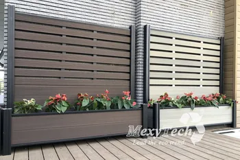 Красива ограда за градината от ДПК, ограждающий композитен дървена ограда с алуминиев модел на колумб