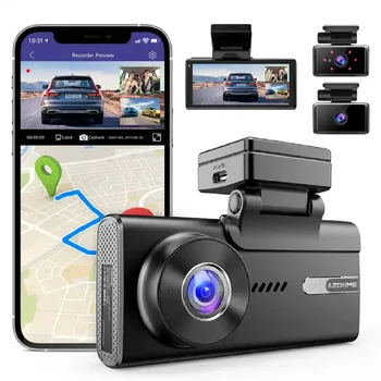 AZDOME 5K Dash Cam M580 2,4 G/5G двойна лента WiFi Авто Черна кутия с 4-инчов Екран, Вграден GPS Тракер DVR Камера Рекордер