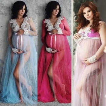 3 цвята, новородените, бременните Жени, Бельо рокля за бременни с дълъг ръкав, Макси Рокля за бременни, Рокли за бременни, облекло
