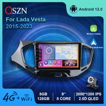 QSZN 2K QLED Android 12 Автомобилен Радиоприемник За LADA Vesta Cross Sport 2015-2023 LHD Мултимедиен Плейър GPS Carplay Автоматична Навигация