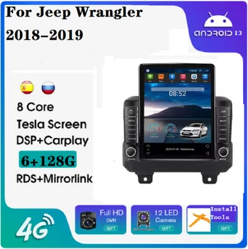 Android 11 Tesla 8 + 128 Г автомобилното радио, за Jeep Wrangler 2018-2019 IPS DSP carplay 360 помещение авто аудио система Android авто Екран