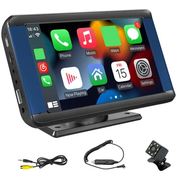 7-Инчов Безжичен радиото в автомобила Carplay Android Auto, съвместим с Bluetooth, FM радио, вградени говорители, MP5 плейър, Mirrorlink WiFi 2,4 G/5G