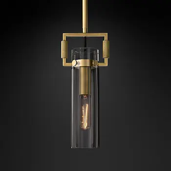 Мед Луксозен Стъклен Окачен лампа в американския Ретро Стил, самостоятелна Баня, малка странична лампа за Спални, Хол, трапезария, Декоративен телевизор