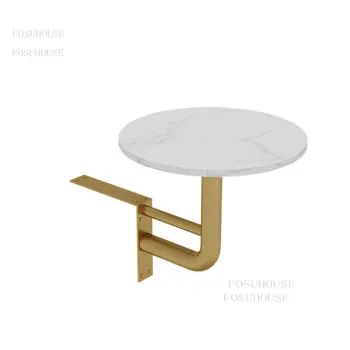 Минималистичные дизайнерски трапезни маси Модерен стенен монтаж кръгла маса за Хранене, Търговски мебели Малко бюро за кафе масичка A