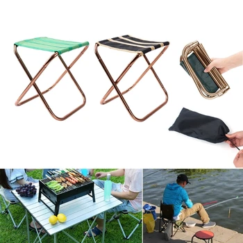 Сгъваем Походный стол, направен от алуминиева сплав, уличен мини-стол за риболов, леки преносими столове с чанта за съхранение за пикник, туризъм и пътуване