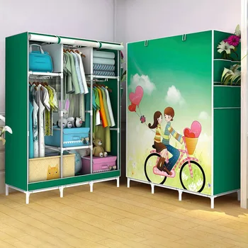 Лесен шкаф Прахоустойчив Шкаф за съхранение на Дрехи от нетъкан текстил, Шкаф за дрехи, Мебели за спални, Лаптоп, Органайзер, Единица за съхранение