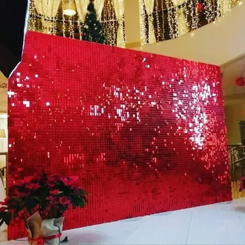 Блестящо стенен фон, 18 панели, 30х30 см, пайети, на блестящия фон за украса за рожден Ден, Сватба и Коледно парти