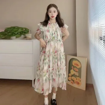 C52185 # Рокля на Жената В Корейски стил с цветен Модел, Скъпа Летни Дрехи за бременни, дрехи за бременни