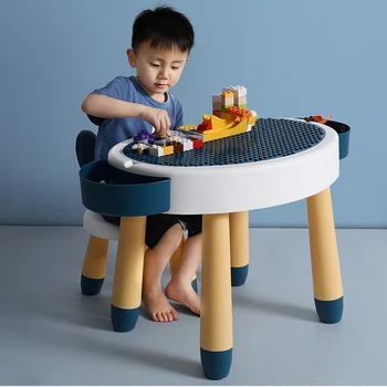 Детска играчка маса, на Гранули блок, Пластмасова маса за съхранение, Многофункционални маси и столове, Сладък стол със заек