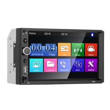 7-Инчов Авторадио Мултимедиен плеър FM радио камера 2 DIN Стерео MP5 Плейър Сензорен екран, Bluetooth съвместим USB за автоматично обновяване