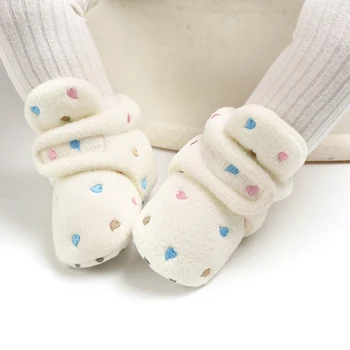 Bobora Унисекс, Памучни обувки за новородено, нескользящая подметка за по-малките момчета и момичета, зимни топли флисовые удобни чорапи, обувки