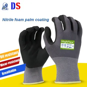 1 чифт работни ръкавици с нитриловым защитно покритие, ръкавици с покритие за дланите, работни ръкавици, механика