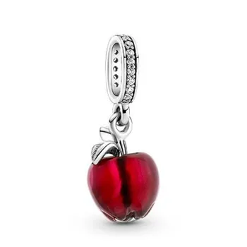 Подходящ е за гривна Pandora Оригинален Чар от 925 сребро, мъниста от Венецианско стъкло, червена ябълка, мъниста за бижута, Женски Kralen 2021, Новост