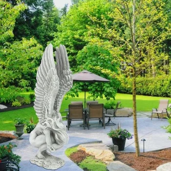Статуята на Единението Ангел Големи размери на Крилата Фея Крила на Ангел Изделия от смола Скулптура, Паметник на Единението Ангел Статуя на Домашен интериор