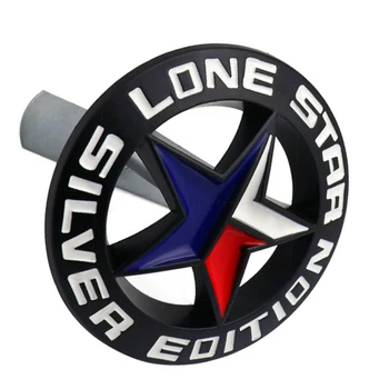 1 Бр. Автомобилна предна решетка, Шильдик, Метална Икона, черна емблема на TEXAS Lone Star 3D