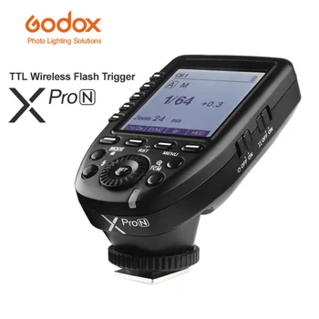 Godox Xpro-N 2.4 G Безжична X system i-TTL II Висока скорост на синхронизиране на светкавицата с предавател с голям LCD екран За цифров огледално-рефлексен фотоапарат Nikon