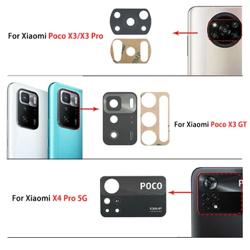 50 бр./лот Оригинал За Xiaomi Mi Poco X4 X3 F3 F2 Pro C3 M4 Pro 5G M3 Задната камера със Стъклен Капак на Обектива С лепилен Стикер