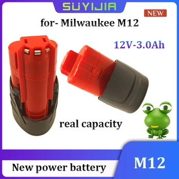 Нова батерия реалния капацитет на 12 В за milwaukee M12, 3.0 Ah, съвместим с XC 48-11-2410 48-11-2420 48-11-2411 акумулаторна батерия 12V