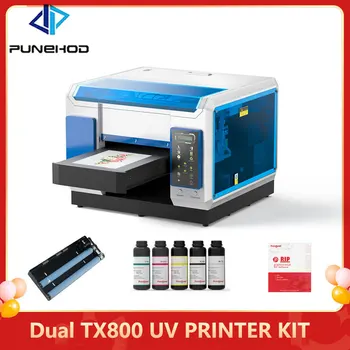 A3 Pro UV Плосък Принтер R1390/TX800 с Двойна печатащата Глава, UV DTF Принтер, който Поддържа Печат на Лак за Бутилки, корпуса на телефона, Акрил и т.н