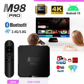 Новите Smart TV Box M98 PRO Allwinnier 313 Android 10,0 2,4 G/5,8 G Двойна WIFI Bluetooth5.0 4K 1080P телеприставка 2 + GB 16 GB мултимедиен плейър