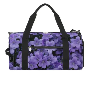 Спортни чанти с цветен принтом лавандула, очарователни цветя, аксесоари за фитнес, спортна чанта, градинска мъжки дизайнерска чанта за пътуване, чанта за фитнес