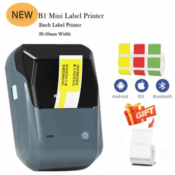 Принтер за етикети B1 Преносим Ръчен Термопринтер Мини-бар-код, Qr код, Хартия за етикети, Цветни ролки, Машини за поставяне на етикети