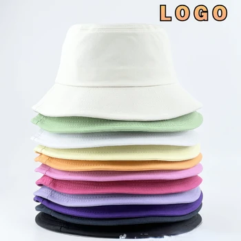 Потребителски лого печат плътен унисекс кофа шапка лятото козирка Боб шапки панама хип-хоп шапки за жени на плажа пътуване на открито шапка от Слънцето