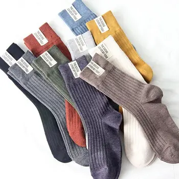 Есента е Лесна Градинска облекло Harajuku, обикновена чорапи в корейски стил, Чорапи носочные изделия със средна тръба, Чорапи за момичета, Чорапи носочные изделия в стил колеж