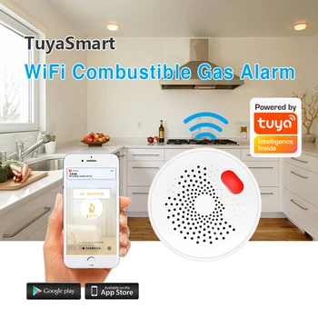 Sasha WiFi Сензор за изтичане на газ LPG Аларма Детектор за пожарна Безопасност на Приложение Контрол на Сигурността на Умен Дом Сензор, изтичане на Поддръжка на Smart Life App