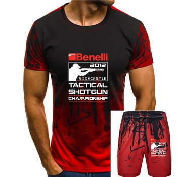 Стръмни пушки Benelli, тенденция мъжка черна тениска за спортна стрелба