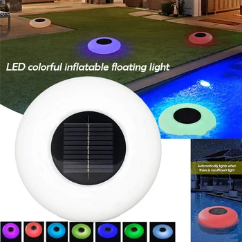Слънчев LED цветни надуваеми плаващи тела С 7 меняющими цвят на външни декорации, led светлини за езерце, Фонтан, градинска поляна